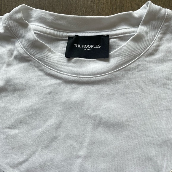 The Kooples White T-Shirt with Embroidery Size Small - Picture 6 of 8